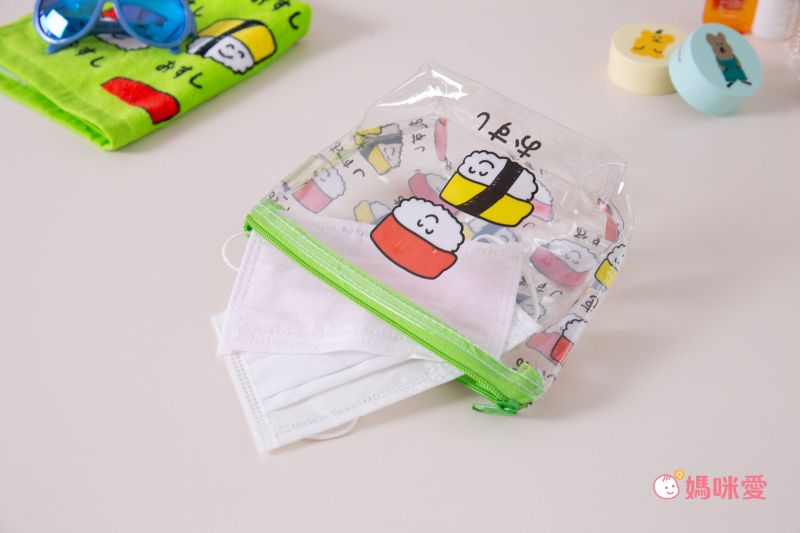 日本 OKUTANI - 童趣日文插畫透明小收納包/化妝包-熊貓-藍 (21x12x9cm)