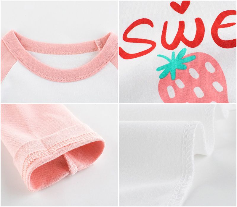 純棉長袖上衣-sweet草莓-粉色