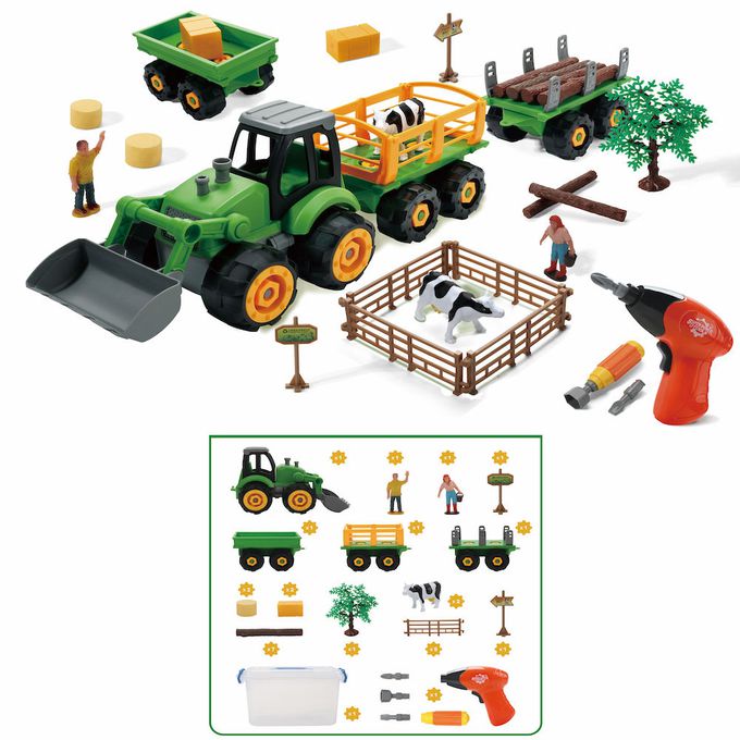 CuteStone - 兒童仿真拆裝工具車套裝收納玩具32件組(福利品盒損出清)