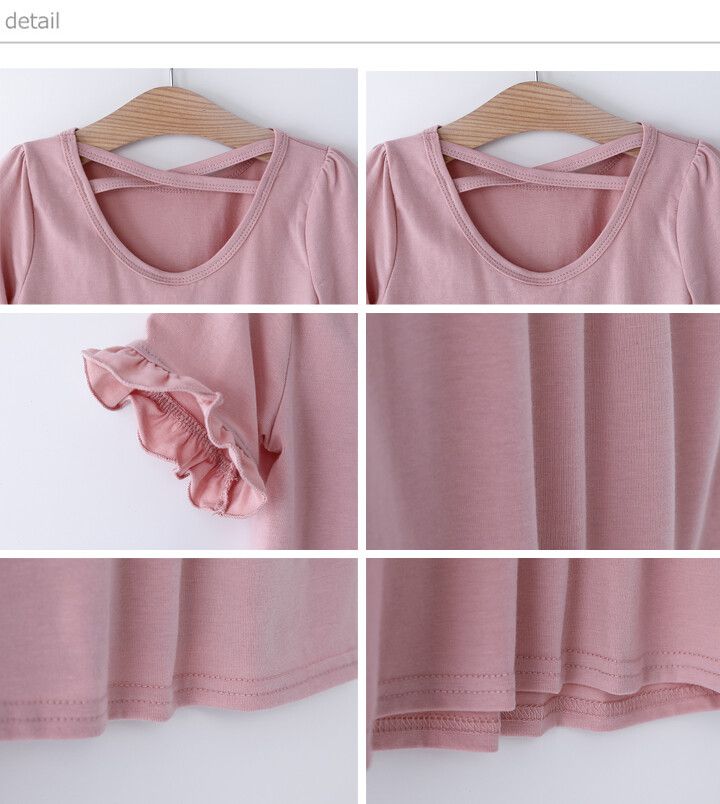 日本 Maison de Ravi - 美背交叉綁帶圓領短袖上衣-薄荷綠