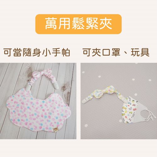 日本純棉印花雲朵波浪圍兜-(可拆雙頭萬用鬆緊夾)(雙面可戴：印花/素色)-海藍藍刺蝟
