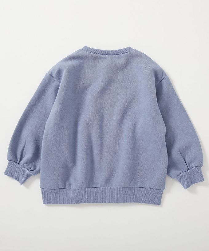 日本 devirock - 閃亮愛心廓形大學長袖上衣-紫