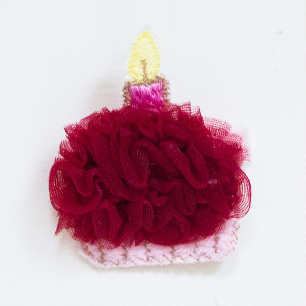 美國 Chic Baby Rose - 手工髮夾_生日蛋糕款-嫣紅 (單一尺寸)