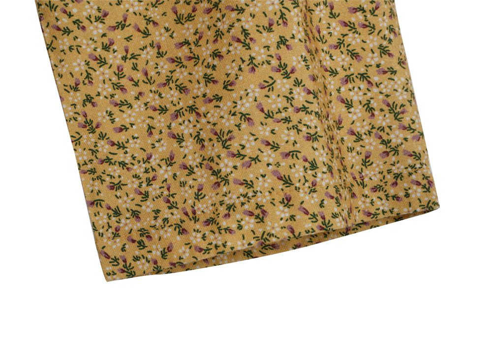 韓國 ULLALA - 活力暖黃碎花長袖睡衣-(兩件式)-黃 (FREE)