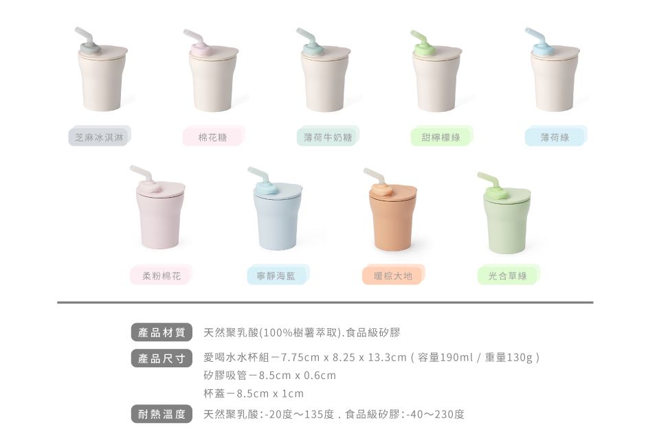 美國Miniware - 天然聚乳酸愛喝水水杯組 - 寧靜海藍