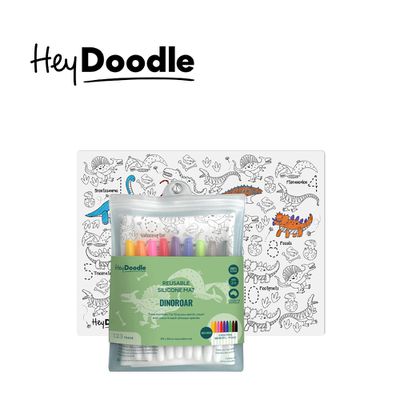 HeyDoodle - 澳洲 創意隨⾏矽膠畫墊-恐⿓樂園 123