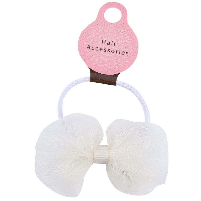 akachan honpo - 髮圈-雪紡蝴蝶結-白色
