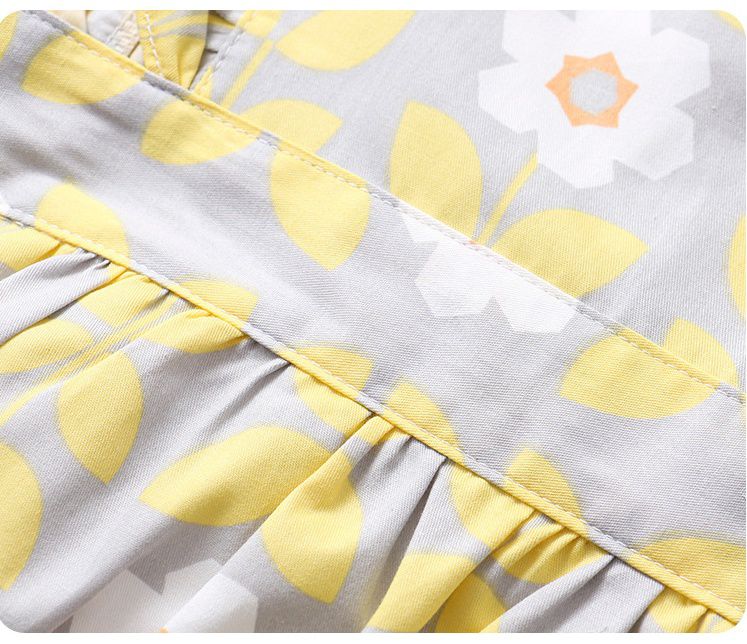 無袖兒童公主裙圍裙-白色玉蘭花-粉色 (100cm(2-4歲))