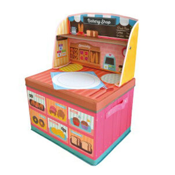 日本 U-COMPANY - 小書桌型折疊收納箱-甜點店