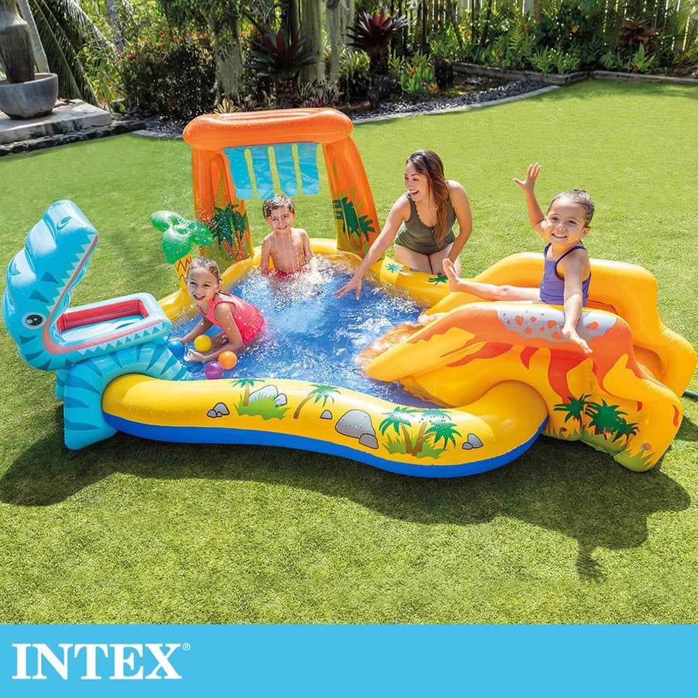 INTEX - 恐龍噴水戲水游泳池/小滑水道 249x191cm (310L)適用2歲+(57444)