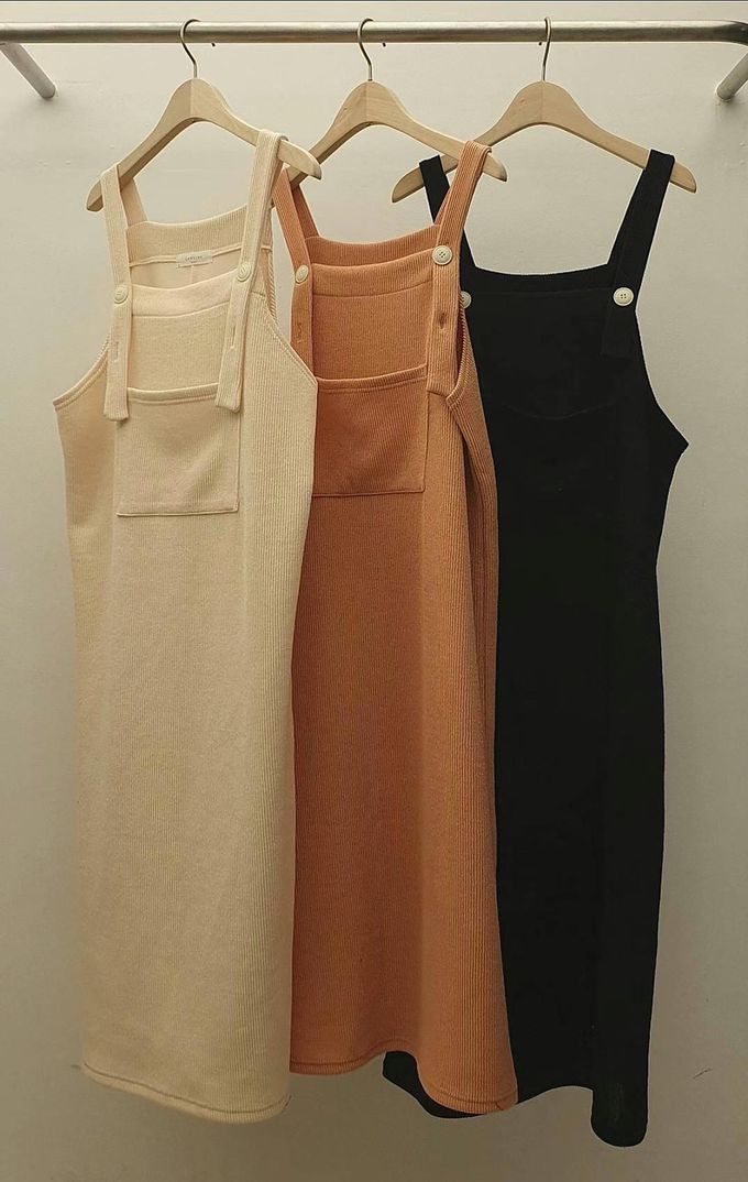 韓國 LANDING - 慵懶感細肩連身背心洋裝-粉橘 (FREE)