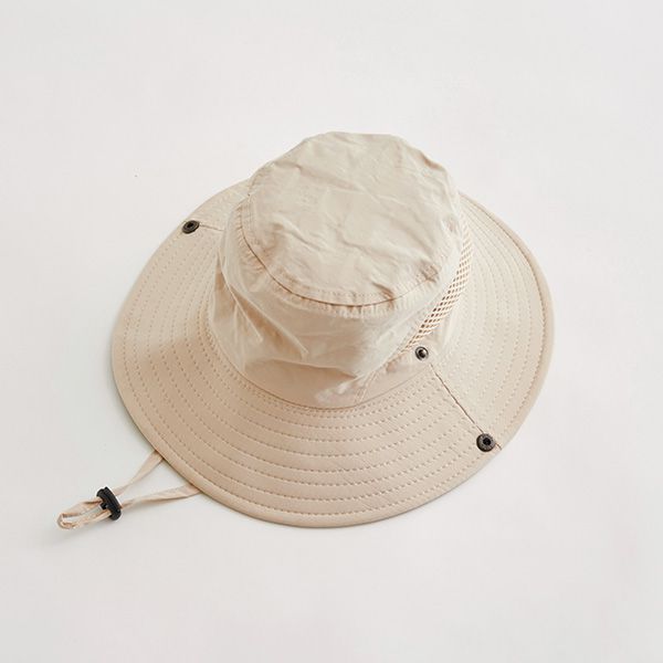 日本 b-ROOM - 抗UV側邊網眼百搭遮陽帽-淺灰 (50-54cm)