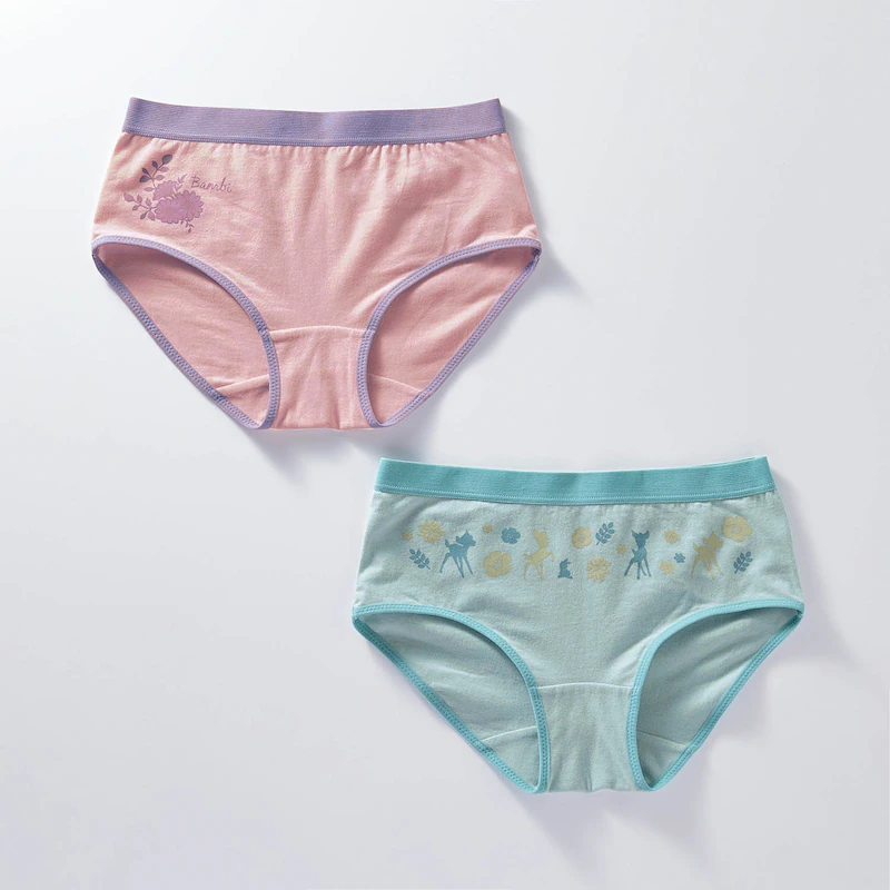 日本千趣會 - 迪士尼印花棉質內褲兩件組(媽媽)-小熊維尼-丹寧x黃