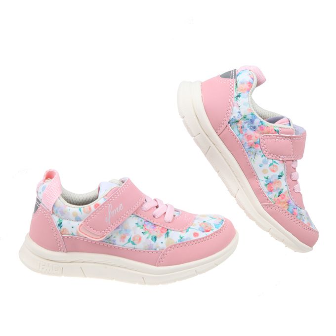 日本IFME - 輕量系列粉紅花染兒童機能運動鞋-粉紅色