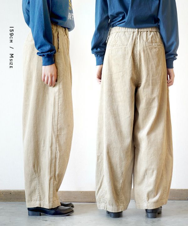 日本 zootie - 街頭感復古純棉燈芯絨寬褲-灰紫