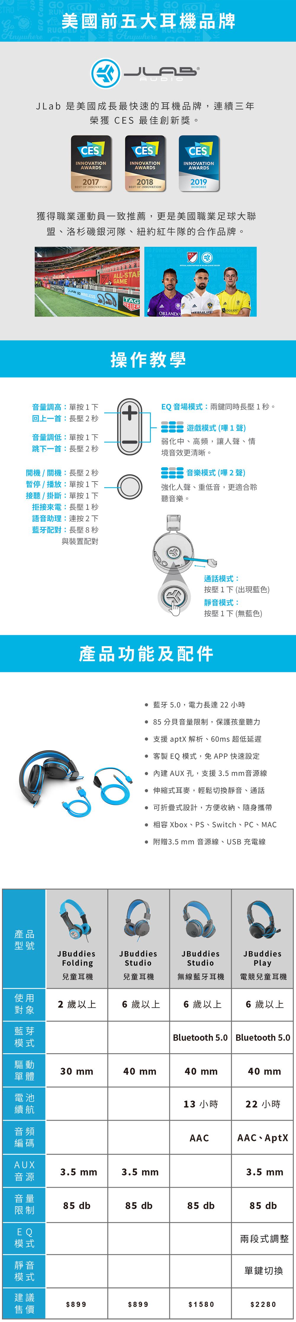 JLAB - JBuddies Play 電競兒童耳機-附麥克風-黑色 (16.5 x 19 x 8 cm)