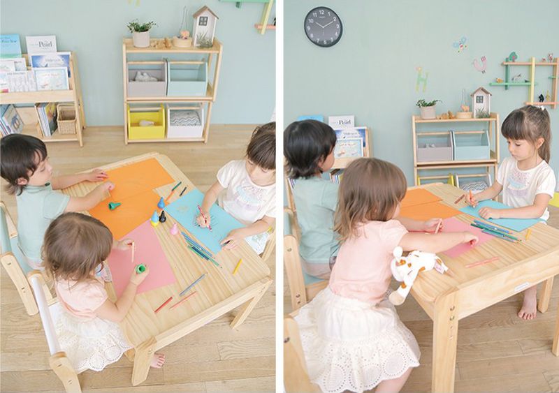 日本Yamatoya ◆ 小小畢卡索系列 幼兒書桌椅組！在家也要蒙特梭利❤