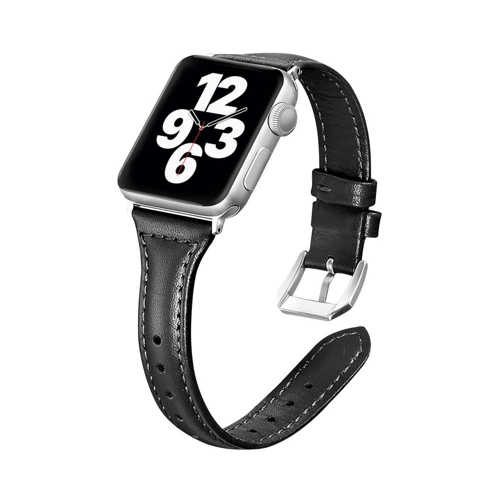 Apple Watch 皮革錶帶-女版-黑