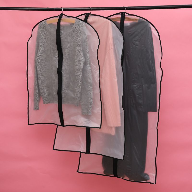 衣物防塵罩收納袋-黑邊拉鏈款