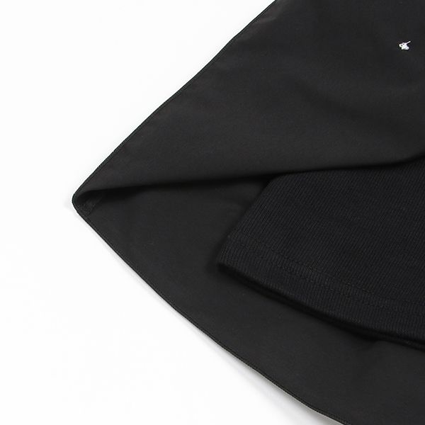 日本 petit main - 珍珠點綴傘狀拼接長袖上衣-淺粉