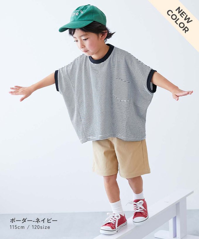 日本 devirock - 100%純棉落肩短袖上衣-淺棕