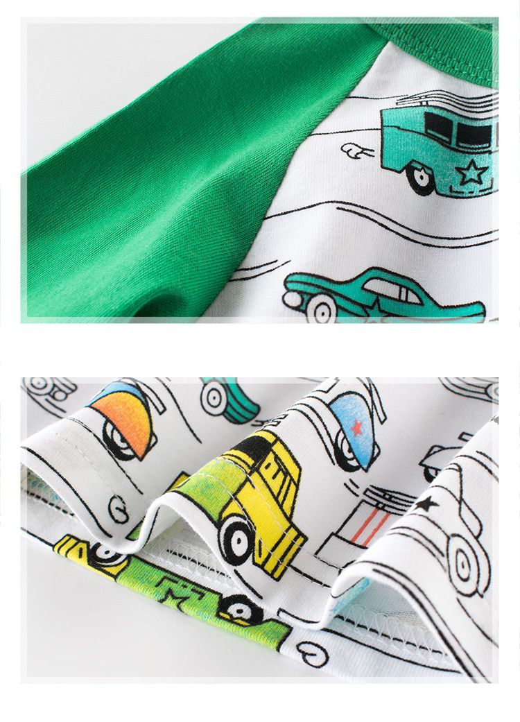 純棉長袖上衣-滿滿汽車-藍色