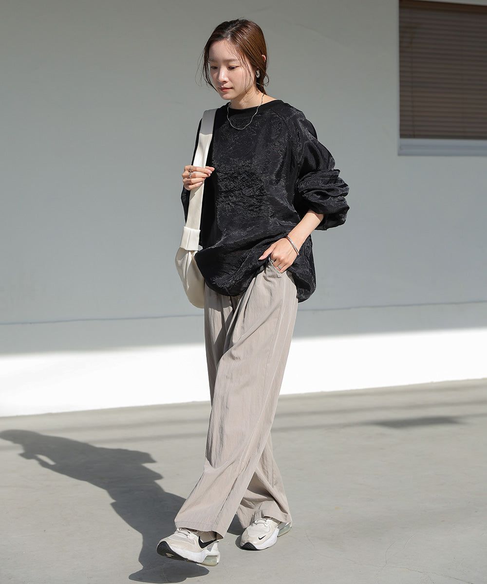 日本 Bab - [推薦]薄紗層次精緻女孩長袖上衣-淺卡其