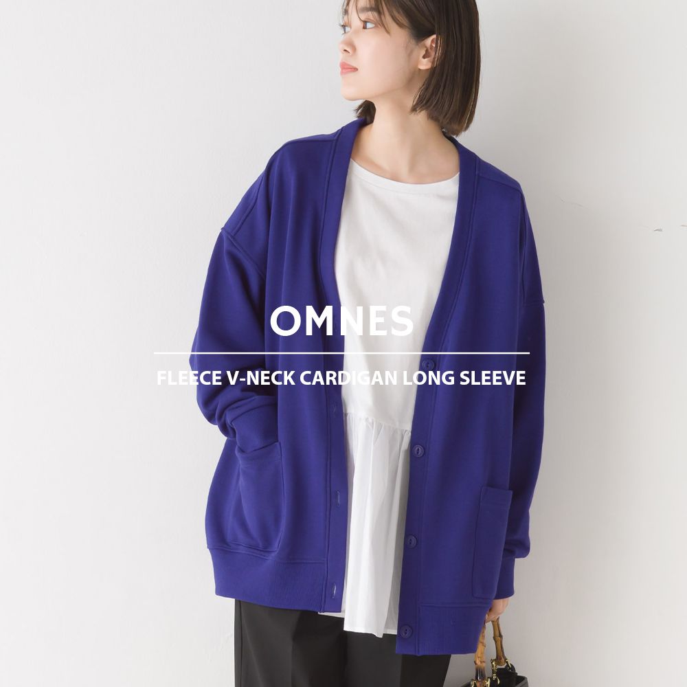 日本 OMNES - 百搭V領棉混舒適薄外套-大人-象牙杏