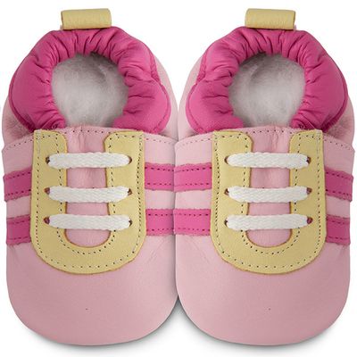 英國 shooshoos - 健康無毒真皮手工鞋/學步鞋/嬰兒鞋/室內鞋/室內保暖鞋-粉紅佳人