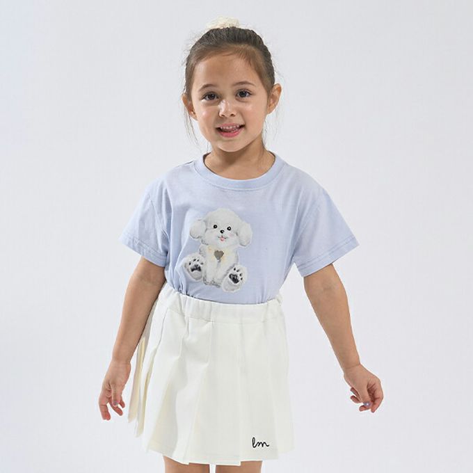 日本 Lycee mine - 100%棉 甜蜜印花短袖上衣-緞帶櫻桃-米白