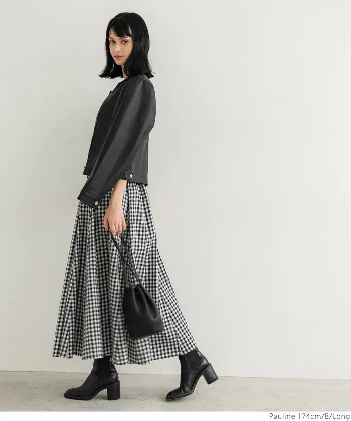 日本 COCA - 修身剪裁百搭格紋長裙-大人-格紋B