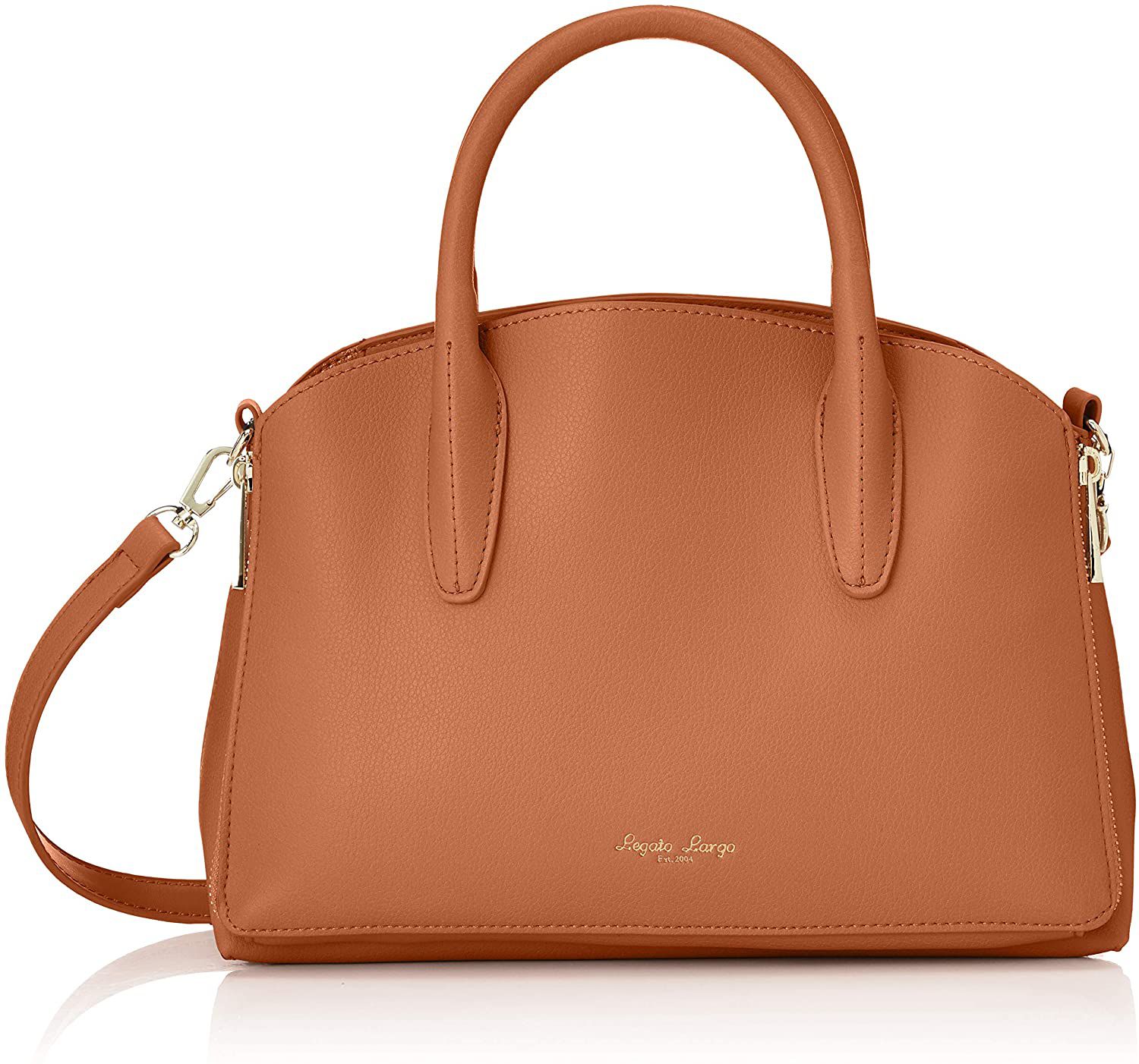 日本 Legato Largo - 輕量PU時尚2way肩背波士頓包-CA駝色 (19x27x10cm)