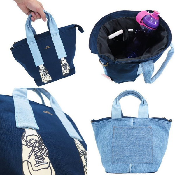 mis zapatos - 2way美腿斜挎包(棉布)-運動鞋-PI粉色 (21*30*15cm)