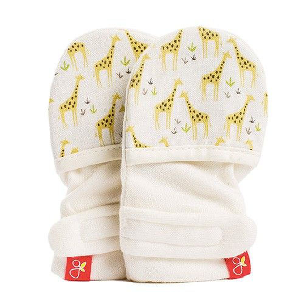 美國 GOUMIKIDS - 有機棉嬰兒手套-長頸鹿
