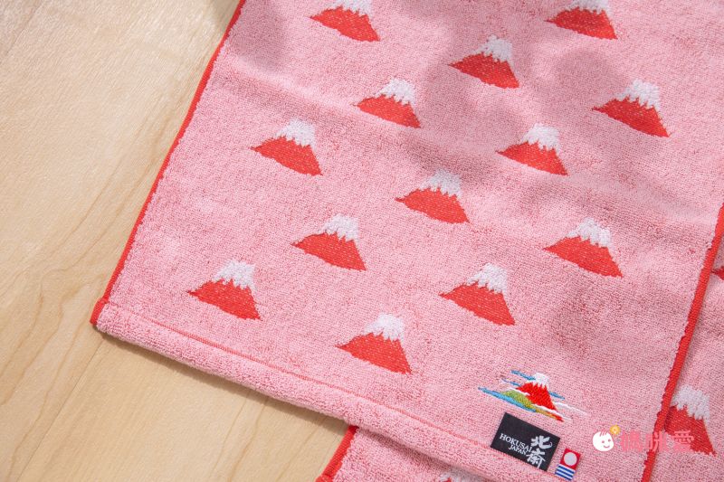 日本代購 - 日本製今治純棉長毛巾-富士山-紅 (34x80cm)