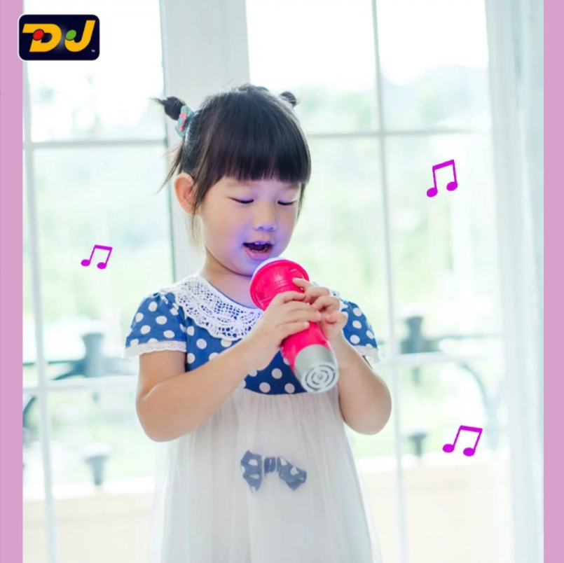 DJ Toys - 炫光錄音麥克風-桃紅