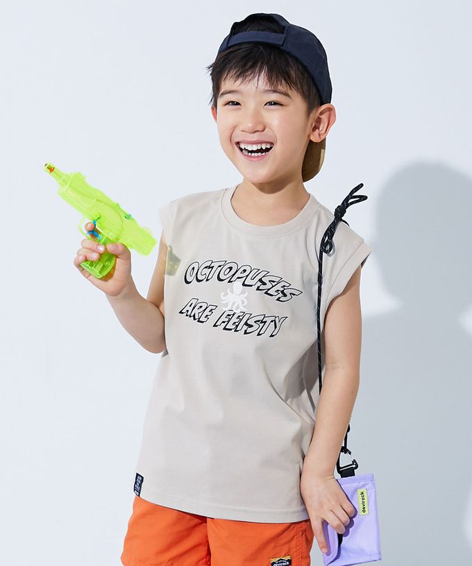 日本 devirock - 接觸涼感 抗UV變色背心上衣(神戶水族館聯名）-虎鯨-黑