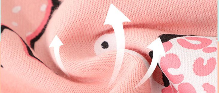 Jumping meters - 棉質圓領長袖上衣/大學T-可愛恐龍-粉色