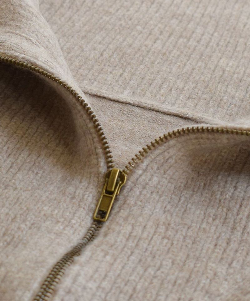 日本 zootie - 率性拉鍊翻領針織上衣-活力黃