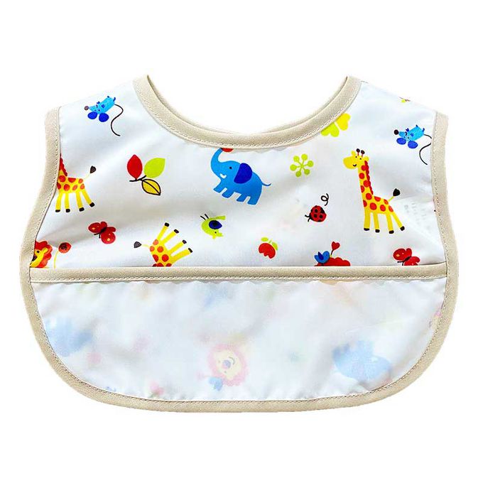 akachan honpo - 從胸口接住！短版用餐圍兜-淺卡其色 (70~90cm)