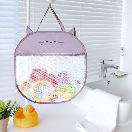 韓國 Conitale - 立體洗澡玩具收納袋-紫色貓咪 (40X40X5cm)