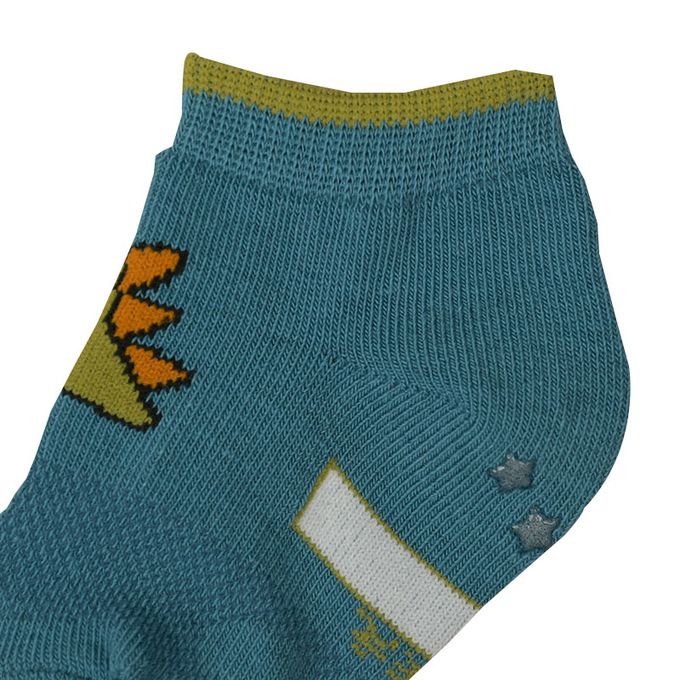 akachan honpo - 踝襪3雙組-恐龍-深藍色 (9~14cm)