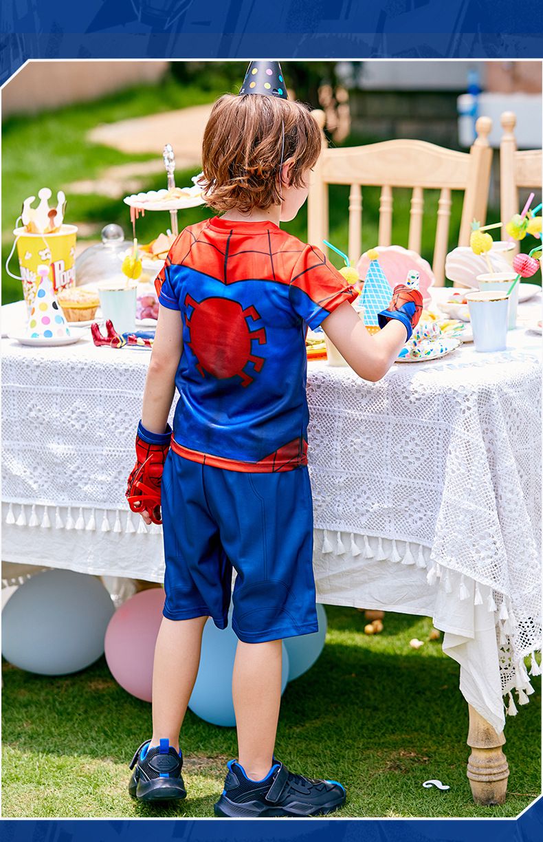 冒險版造型套裝/萬聖節-卡通人物蜘蛛人(送軟面具)-紅+藍