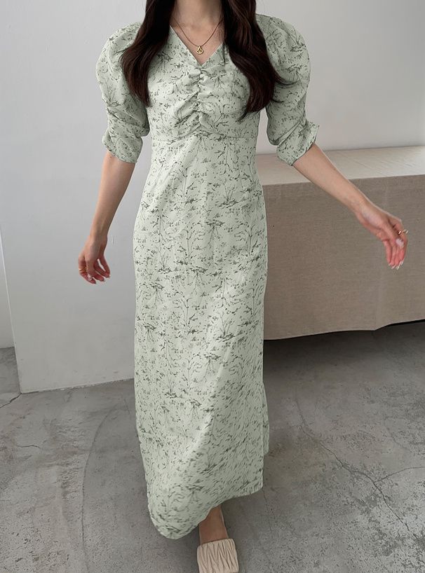 日本 GRL - 浪漫花園後綁帶雪紡洋裝-象牙白