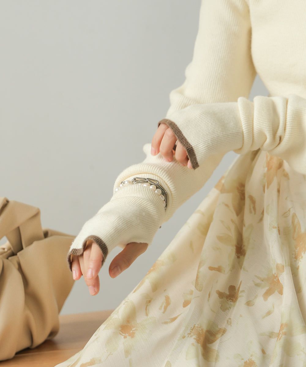 日本 Bab - 高級感小立領彈性針織上衣-象牙