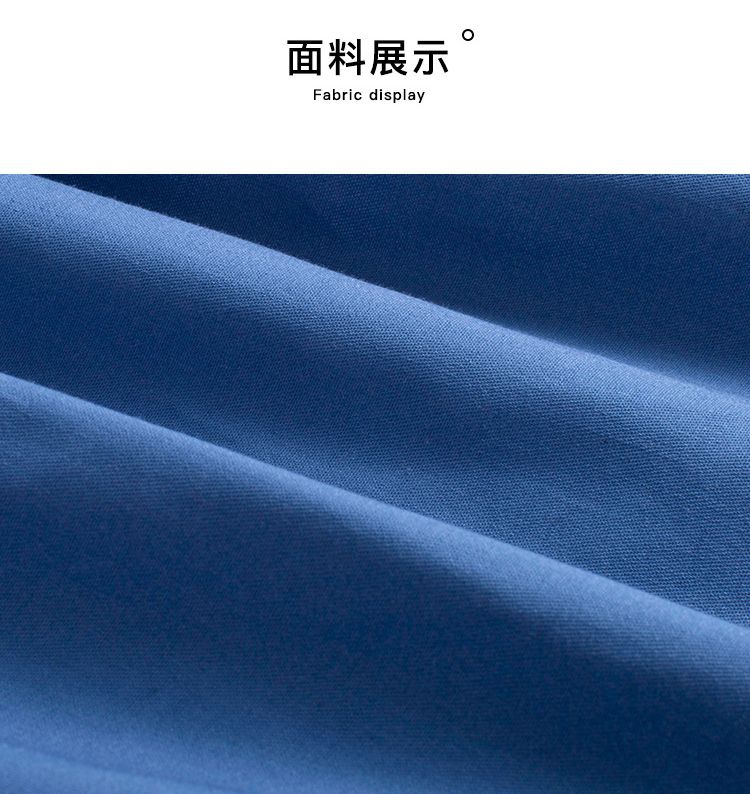 純棉腰鬆緊短褲-裝飾鈕扣-藍色