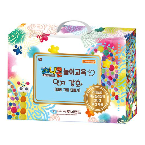 韓國 Donerland - 魔法玉米黏土遊戲組-對稱圖形-內容物包含:小球/花朵/大球+工具刀*1+遊戲圖卡3張+玉米黏土筆套+壓模工具1組+吸水海棉墊+不織布底盤*1+教學說明書*1