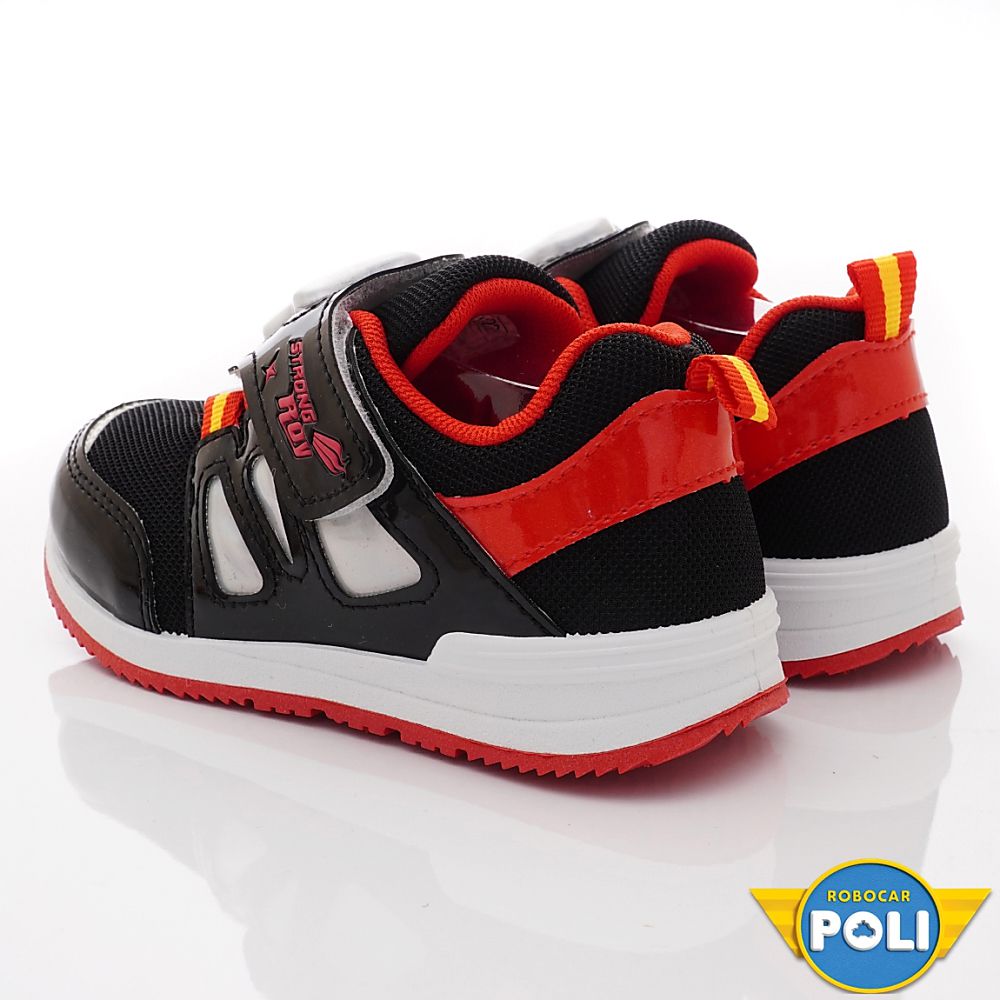 POLI 波力救援小英雄 - 台灣製POLI電燈運動鞋(中小童段)-運動鞋-黑紅