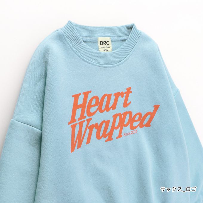 日本 BRANSHES - 裏起毛 可愛女孩縮口長袖上衣-愛心-薄荷綠