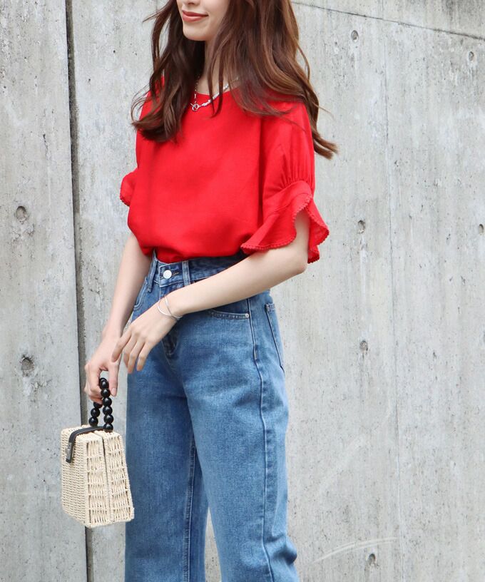 日本 BLUE EAST - 棉麻透氣涼爽短袖上衣-米杏